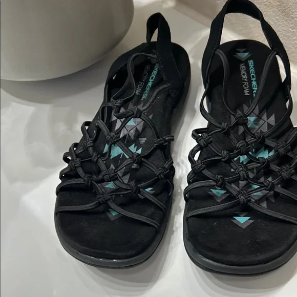 Skechers Women's Black Strappy Sandals - Picture 4 of 7
